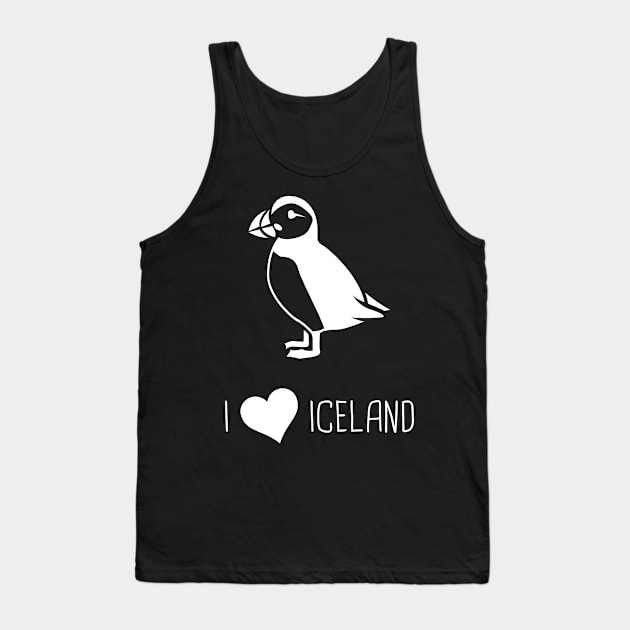 I Love Iceland | Puffin Design Tank Top by MeatMan